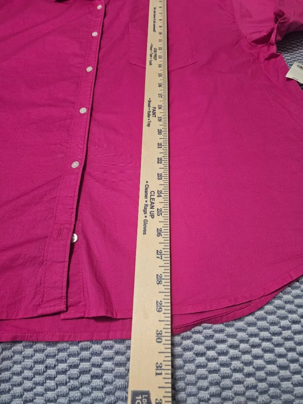 NWT Old Navy Boyfriend Shirt Women's Fuchsia Pink Button Down Long Sleeve Size L - Picture 6 of 6